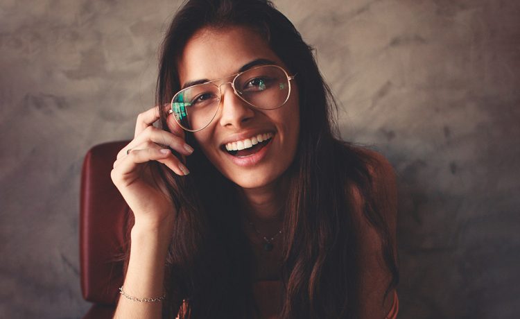 Visionworks bend young woman with glasses