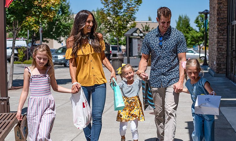 Family black friday shopping together