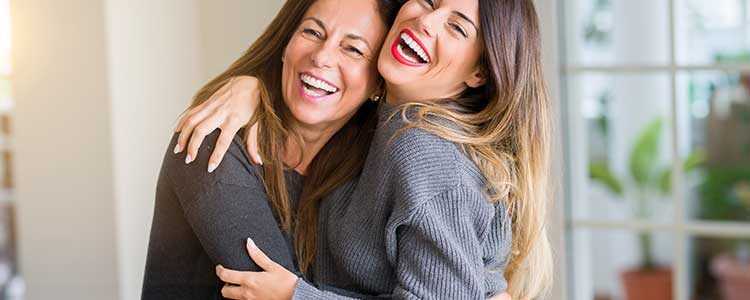 mother's day shopping, mother and daughter laughing