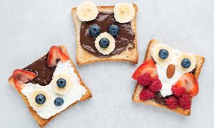 fall recipes for kids, animal faces on toast