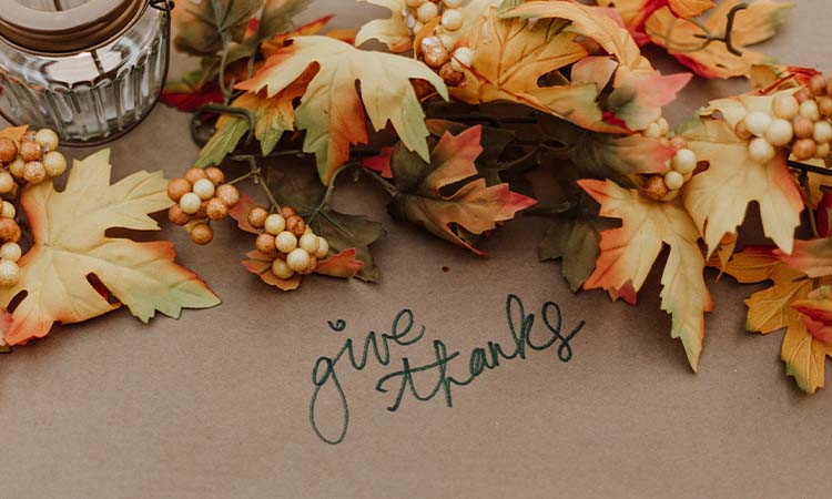 DIY tips for thanksgiving, leaves on table