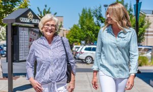 woman with her mom, mother’s day weekend