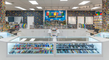 The colorful interior of Dakota's Brick Shop