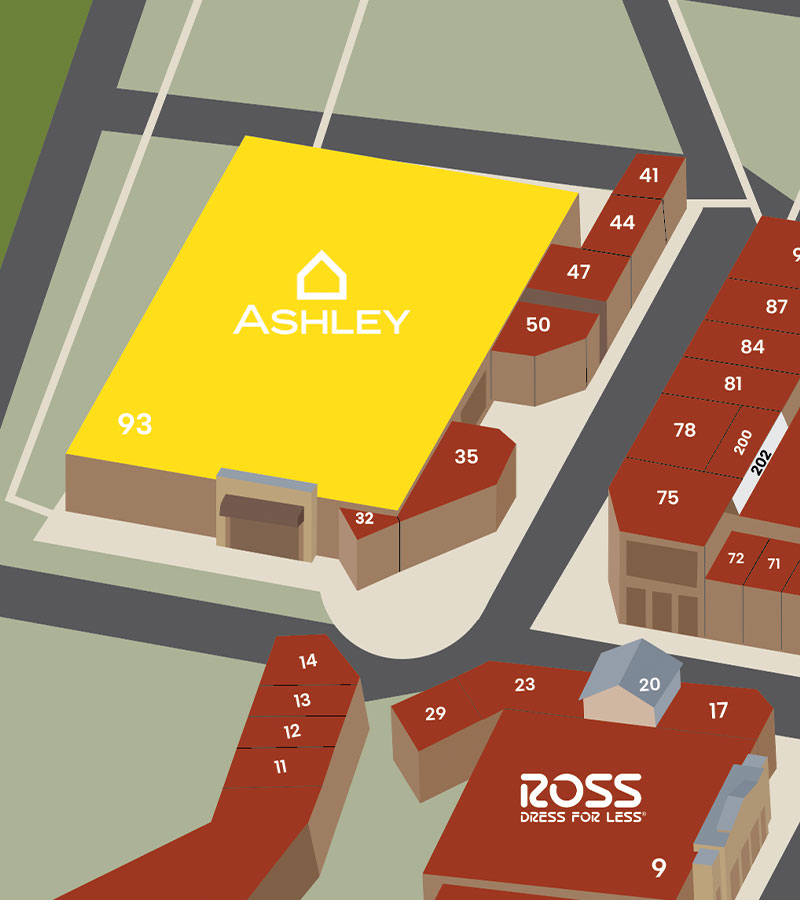 ashley homestore and outlet map at the cvsc