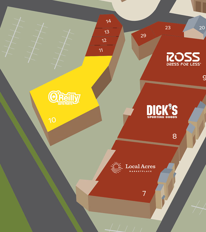 map of oreilly autoparts at the CVSC