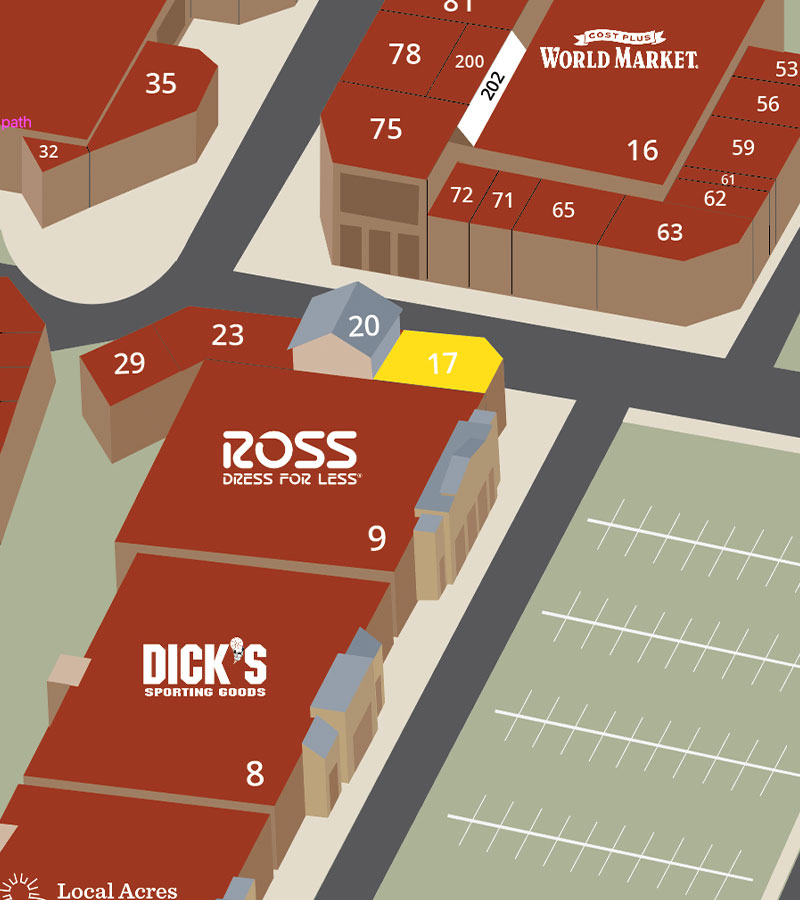 map of famous footwear at the cvsc